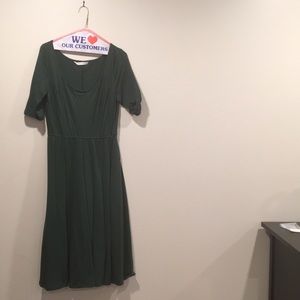 Green midi swing dress.  Very comfortable!